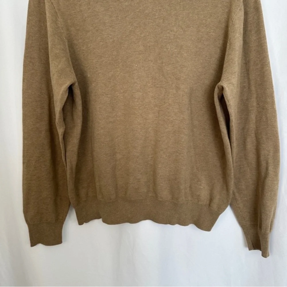 J. Crew Sweater Mens XL V-Neck Brown Cotton‎ Pullover Academia Casual